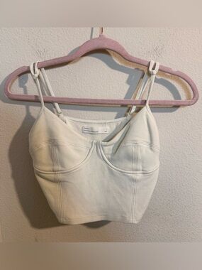 Oak + Fort Cream Crop Top Bustier Tank Womens Medium Minimalist Aritzia Style